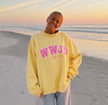 PRE ORDER yellow and pink WWJD MOCKNECK